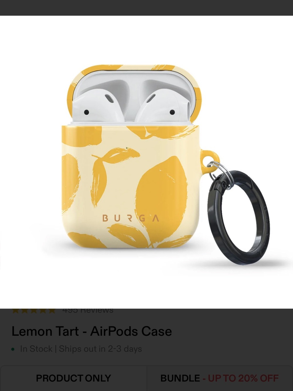 Burga Yellow Leaf AirPods Case older style lemon tart